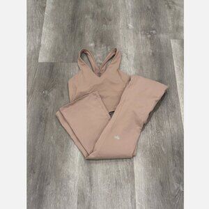 Alo Yoga Real Airbrush Tank Bra Taupe SET Womens XS